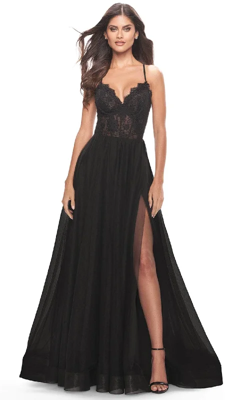 La Femme 31271 - Sweetheart Scalloped Lace Evening Dress