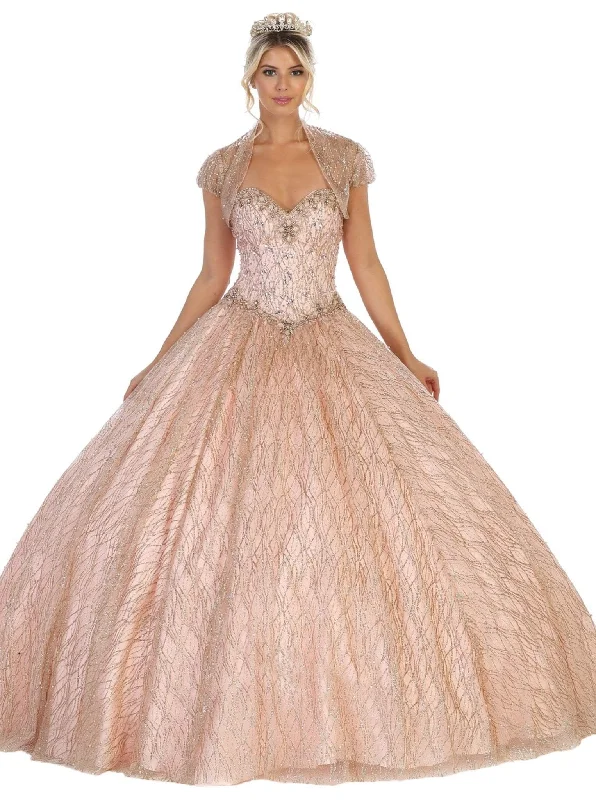 May Queen - LK126 Sequined Strapless Sweetheart Ballgown