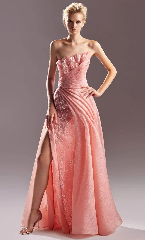 MNM COUTURE G1522 - Strapless Pleated Detail Prom Dress