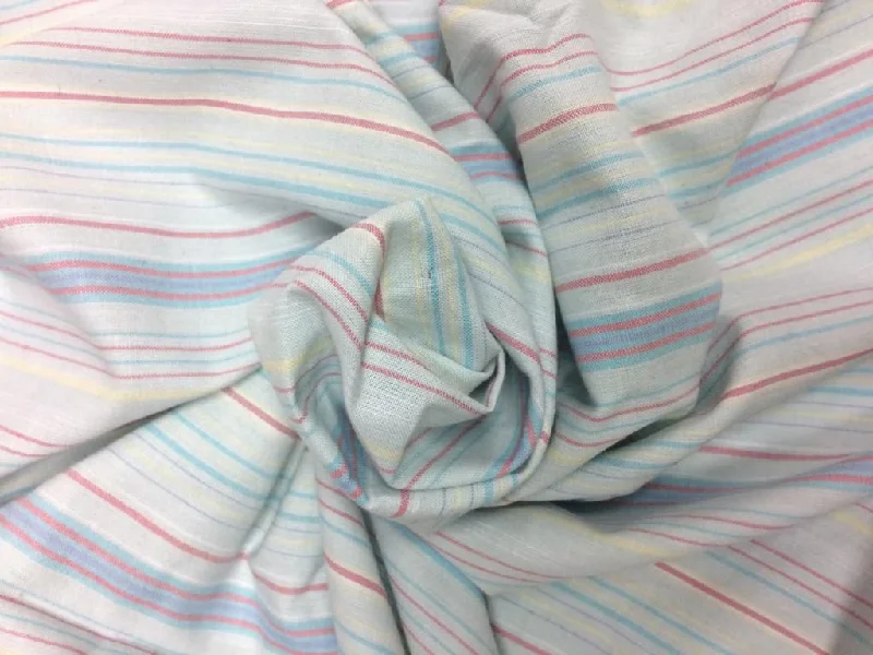 Multicolor Cotton Stripe Fabric