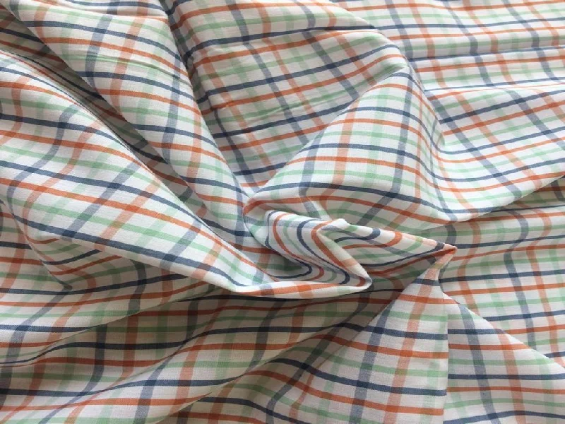 Multicolour White Checks Yarn Dyed Cotton Fabric