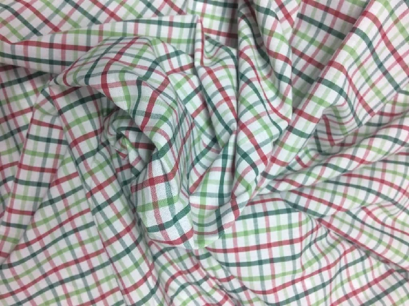 Green Pink Multicolour Checks Yarn Dyed Cotton Fabric