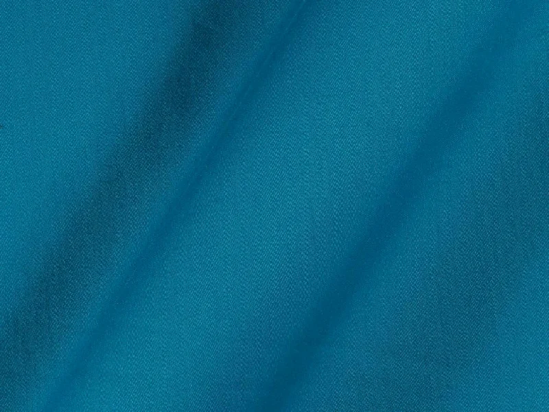 Ocean Blue Plain Dyed Cotton Satin Fabric