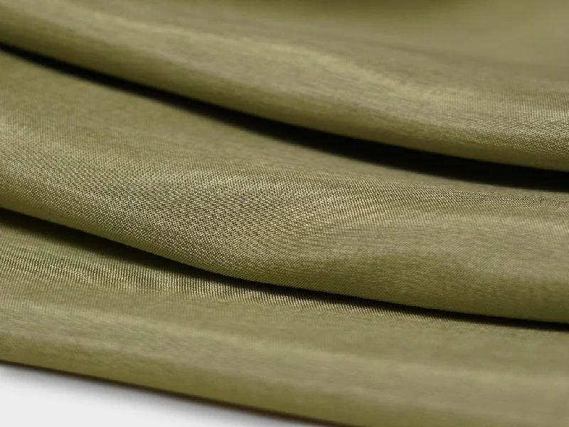 Olive Green Plain Viscose Dola Silk Fabric