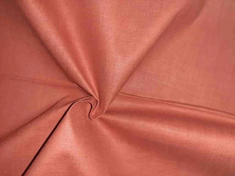 Rust Red Plain Dyed Organic Cotton Fabric