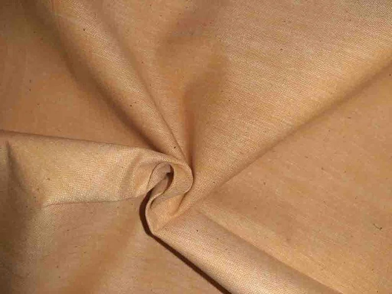 Brown Plain Organic Handloom Cotton Fabric