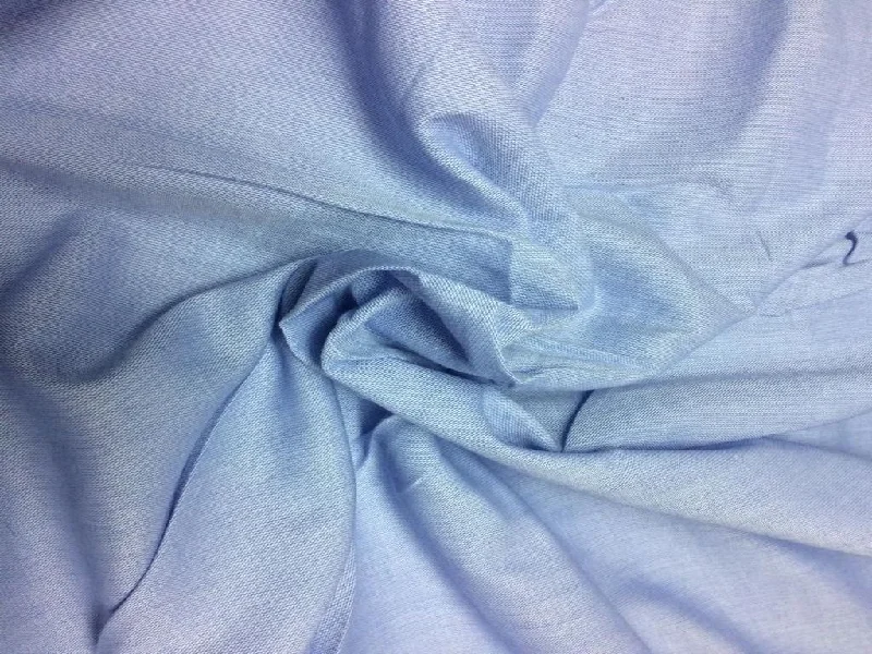 Oxford Blue Plain Yarn Dyed Chambray Cotton Fabric