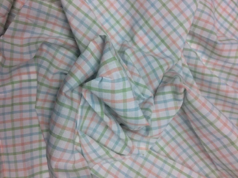 Pastel Multicolour Yarn Dyed Checks Cotton Fabric