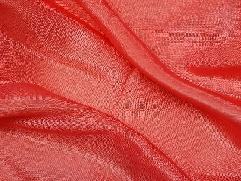 Peach Plain Viscose Uppada Silk Fabric