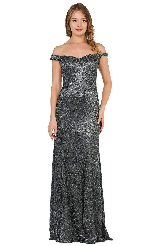 Poly USA - 8482 Off-Shoulder Fitted Trumpet Gown