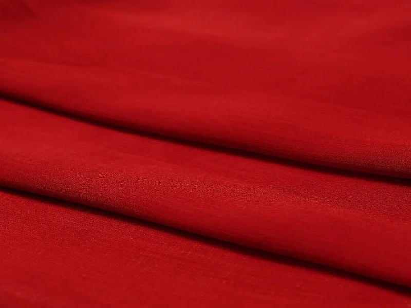 Red Plain Viscose Chinon Chiffon Fabric