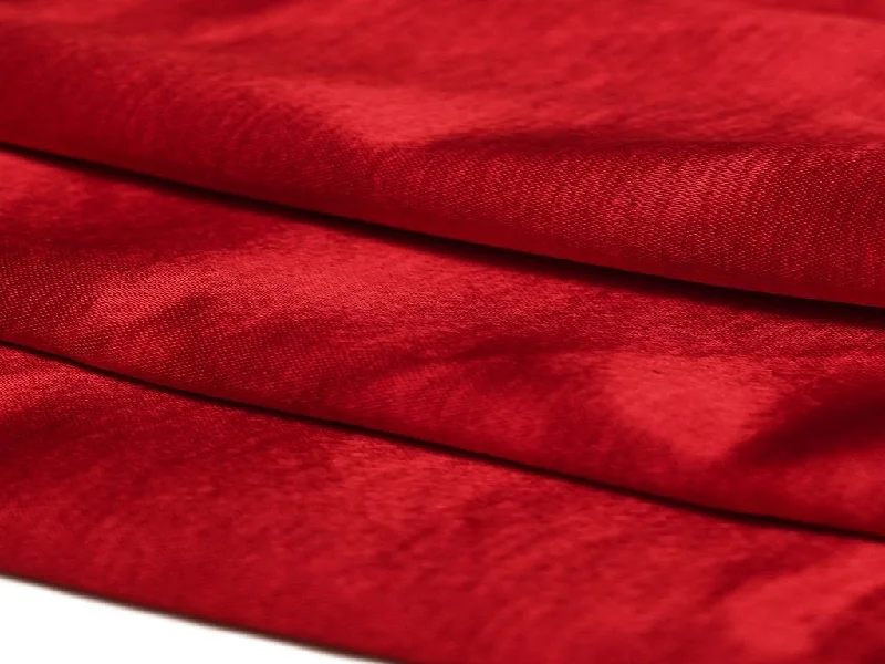 Red Plain Viscose Gaji Silk Fabric