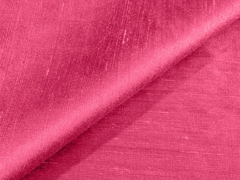 Rosy Pink Plain Bangalore Raw Silk Fabric