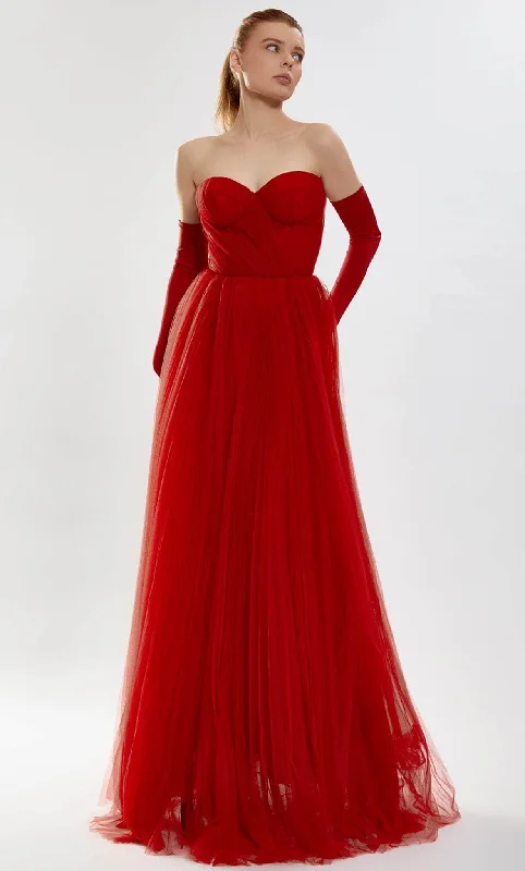 Tarik Ediz 52148 - Pleated A line Evening Dress