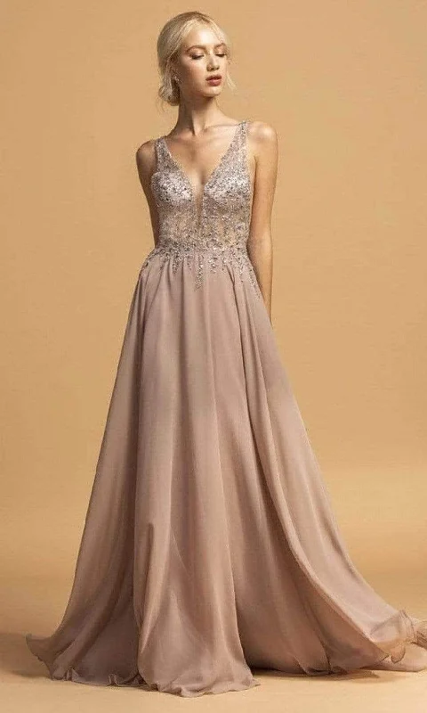 Trevi Collection - Crystal Ornate Chiffon Prom Dress L2207