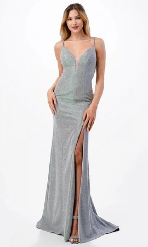 Trevi Collection D571 - Sleeveless Plunging Neck Prom Dress