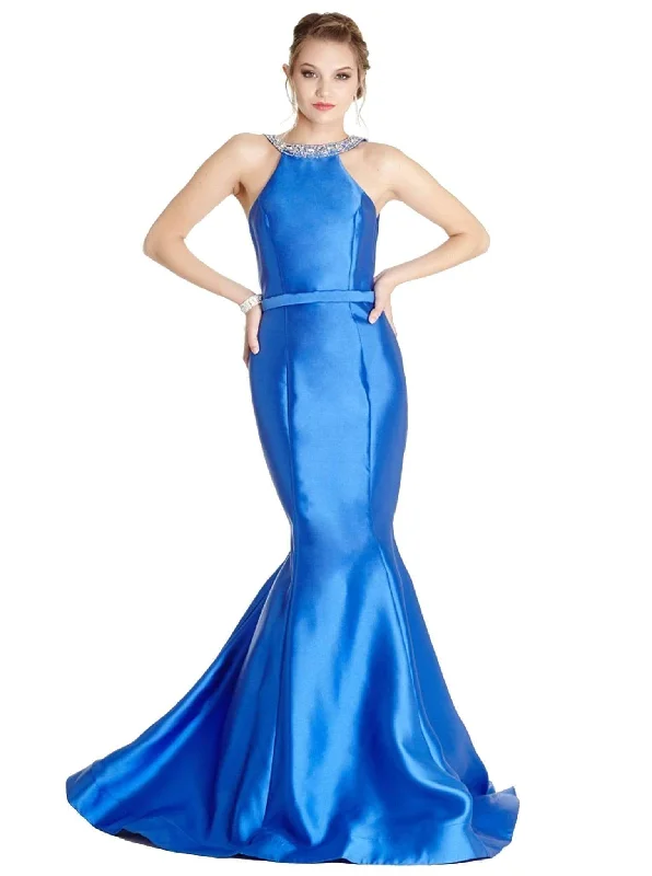 Trevi Collection - Dazzling Halter Neck Affordable Prom Dress