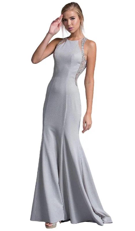 Trevi Collection - Embellished Jewel Sheath Prom Dress