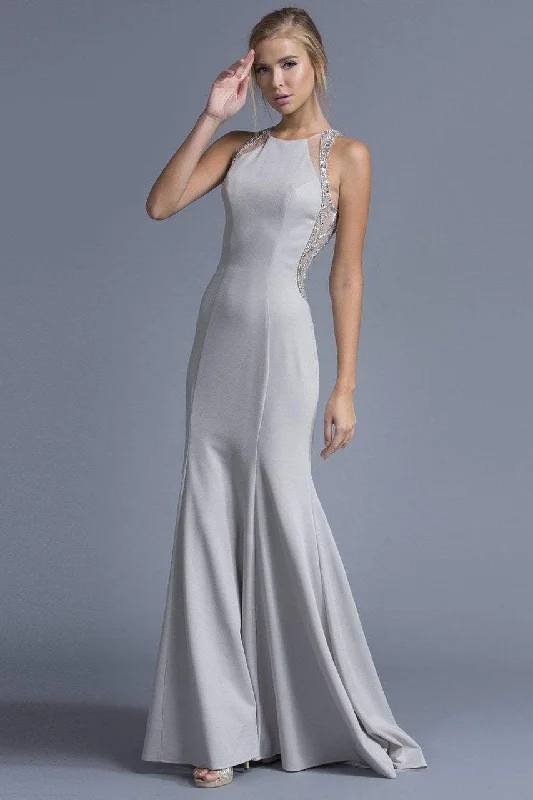 Trevi Collection L1944 Embellished Jewel Sheath Prom Dress