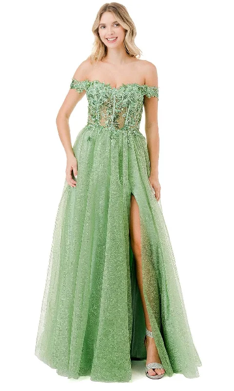 Trevi Collection L2837Y - Off Shoulder Embellished Prom Dress