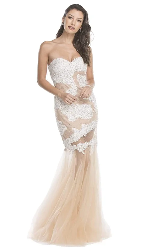 Trevi Collection - Strapless Embellished Fitted Prom Dress