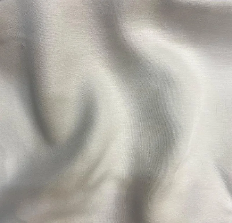 White Plain Dyeable Viscose Linen Satin Fabric