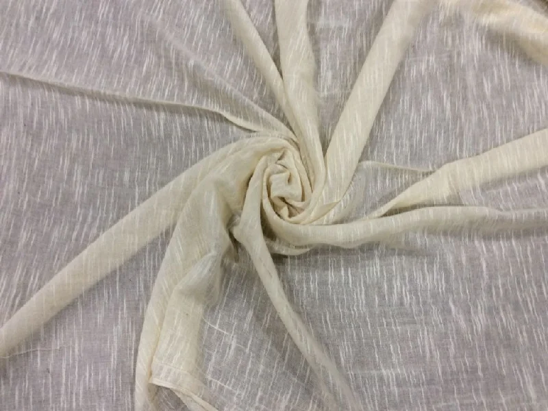 White Plain Textured Slub Dyeable Cotton Fabric