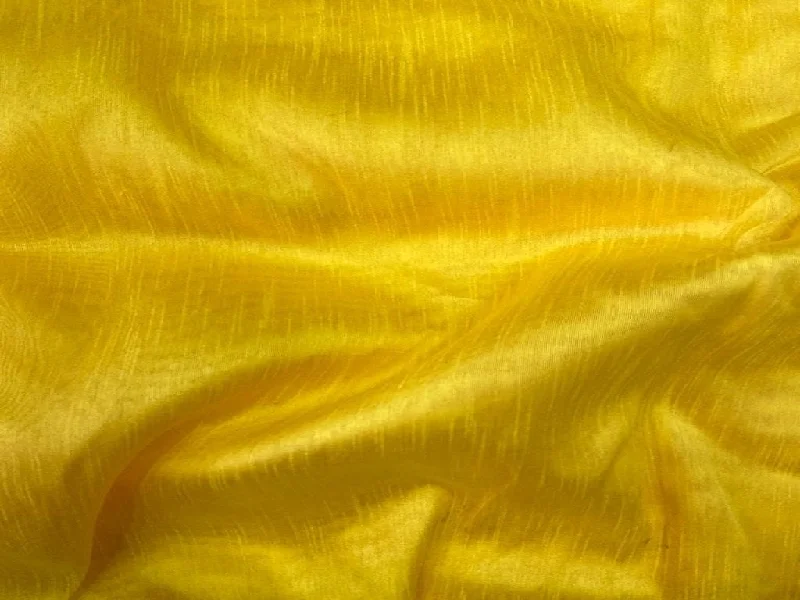 Yellow Plain Bangalore Raw Silk Fabric