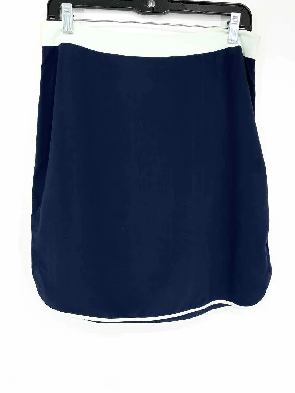 Barneys New York Women's Navy/Blue Short Silk Color Block Size S Skirt