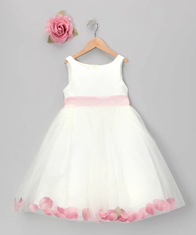 Free Shipping Cute Handmade Pink Florals Flower Girl Dress