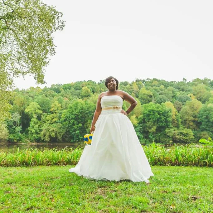 Vera Wang Organza Tulle Dress w Matching Chapel Length Veil